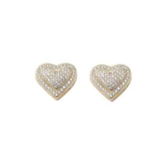 Pretty Peices Jewelry - Elegant Gold Heart Earrings